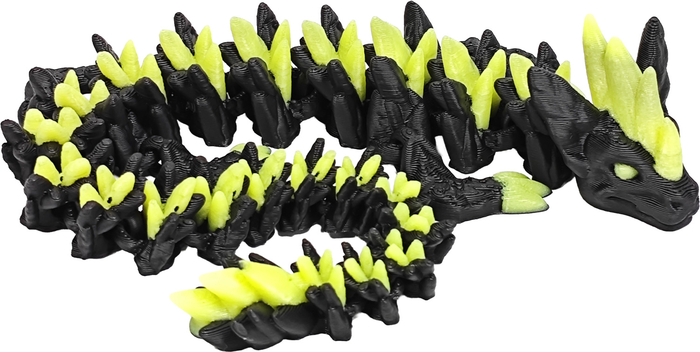 gelb/schwarz, Kristall-Drache - Kristalltier (nachtleuchtend)