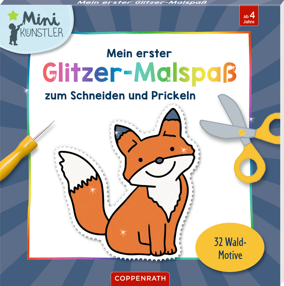 Bastelblock mit einem lÃ¤chelnden Fuchs, einer Schere und einer Prickelnadel auf dem Cover.
