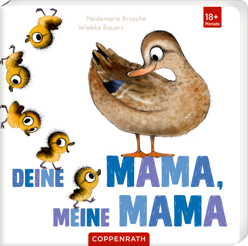 Buchcover mit der Abbildung einer Entenmutter und vier Entenküken