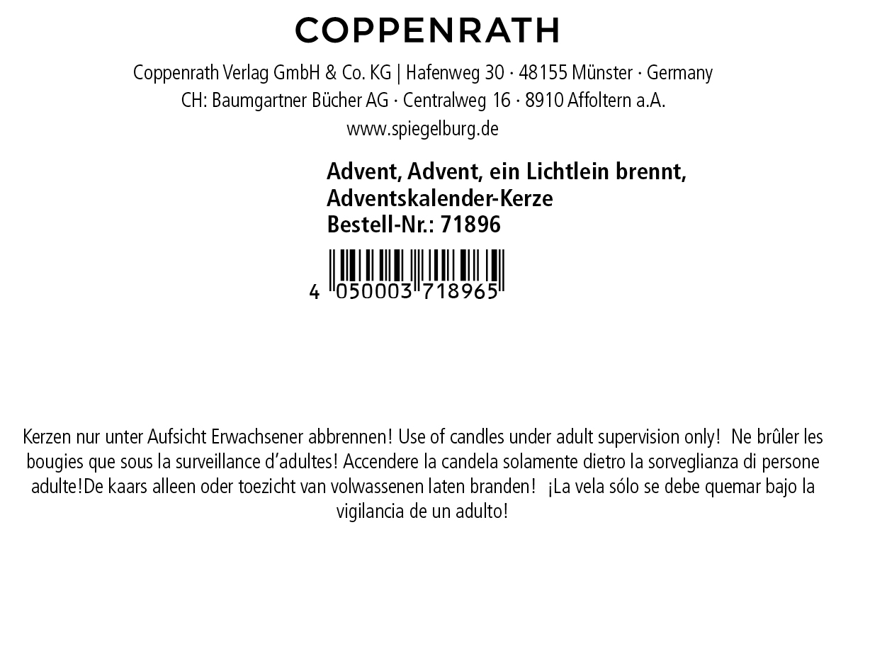 Advent, Advent, ein Lichtlein brennt - Adventskalender-Kerze