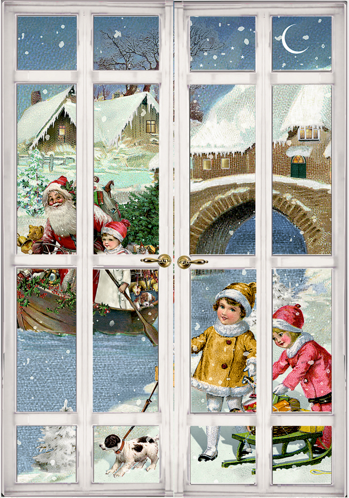 Nostalgisches Adventsfenster, Mini-Adventskalender (Behr)