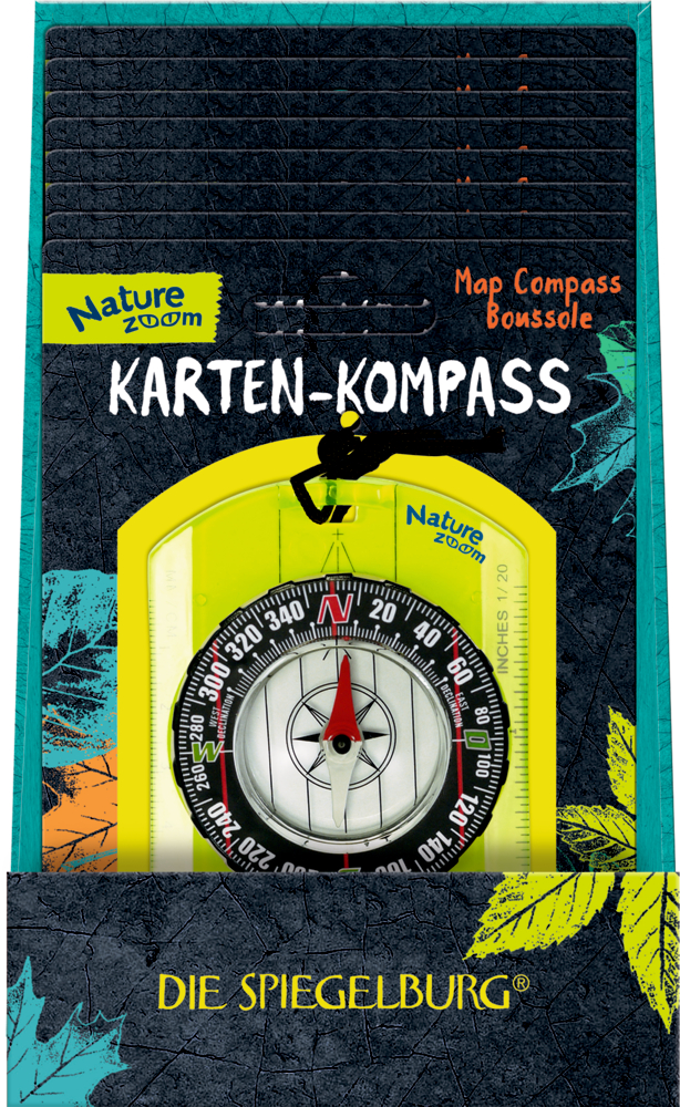 Mehrere Kartenkompasse in einem Papp-Display.