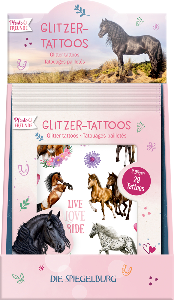 Glitzer-Tattoos - Pferdefreunde
