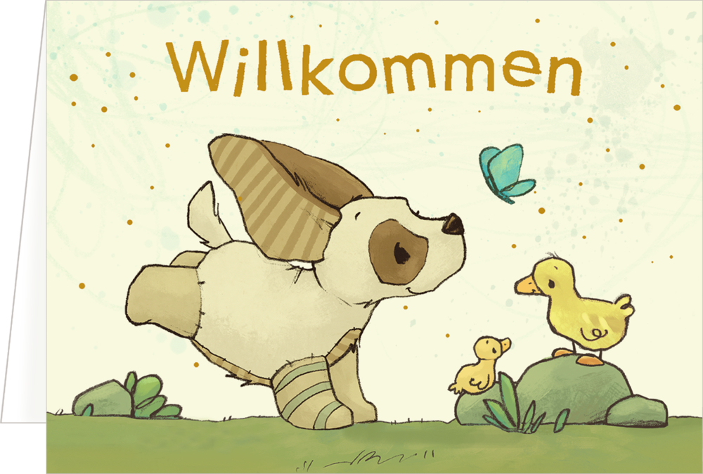Willkommen (Hund), Mini-Grußkarte: Willkommen (J. Tourlonias)