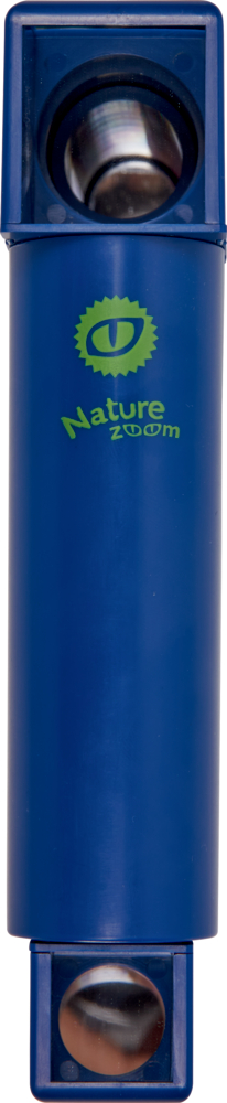 Blaues Persikop mit einem grünen Logo auf dem Gehäuse.