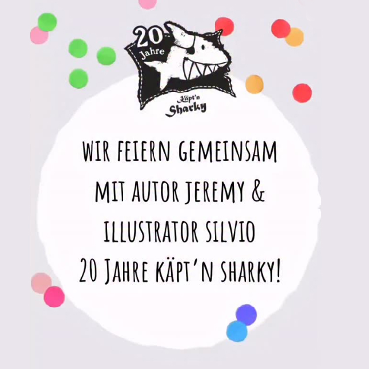 TExt "Wir feiern Geburtstag mit ..." auf grauem Grund mit Hail-Logo und der Zahl 20.