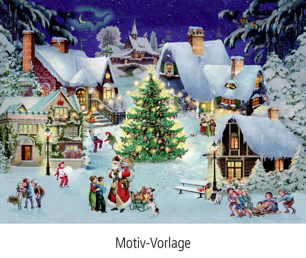 Zauberhaftes Winterdorf, Diamond-Painting-Adventskalender