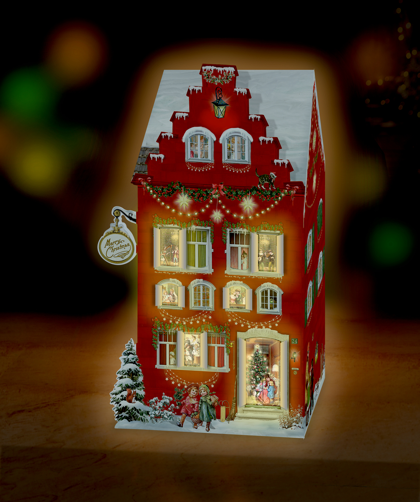 Happy Christmas Home, Aufstell-Adventskalender mit LED (Behr)