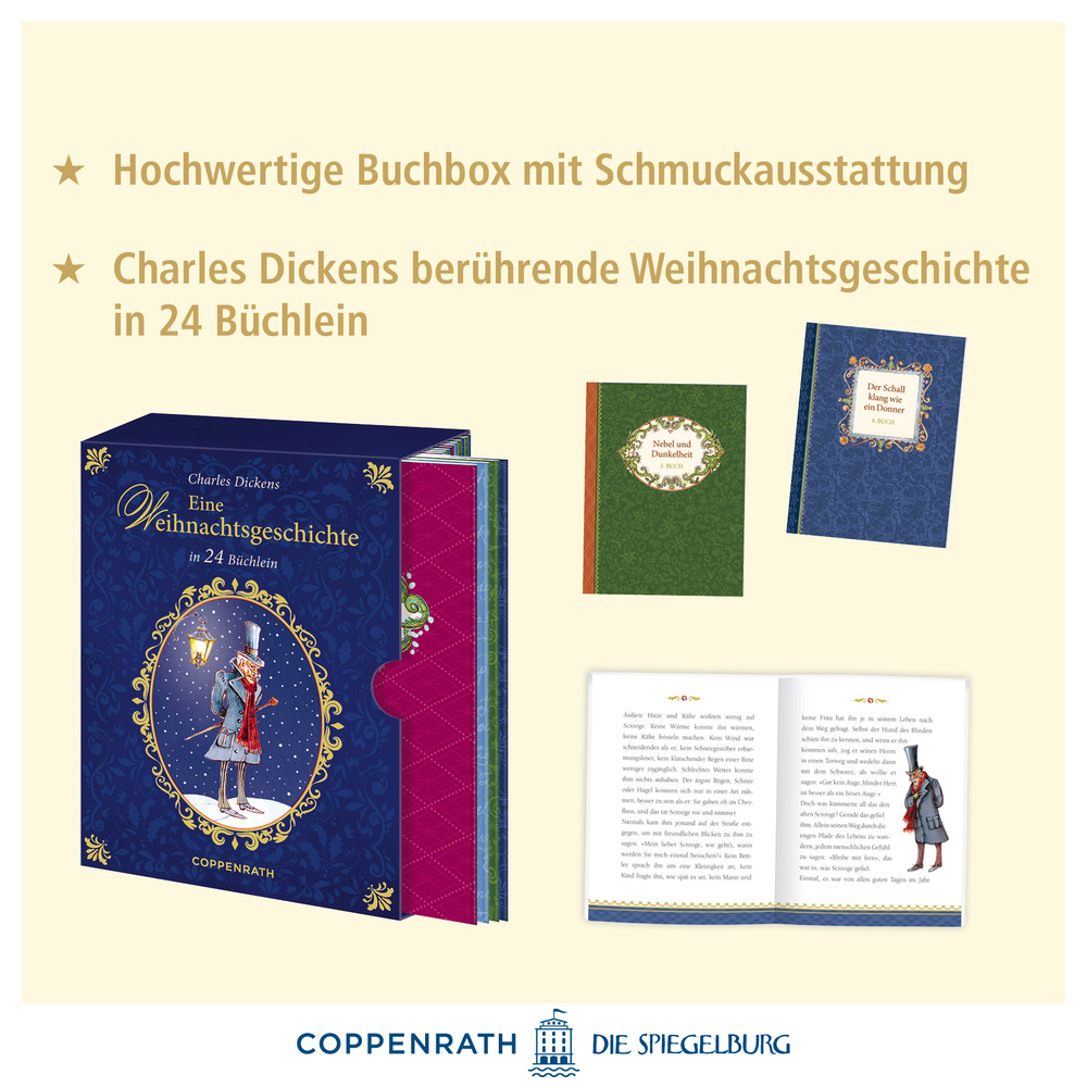 Text mit Verkaufsargumenten wie z.B. hochwertige Buchbox mit SchmuckauÃŸtattung""