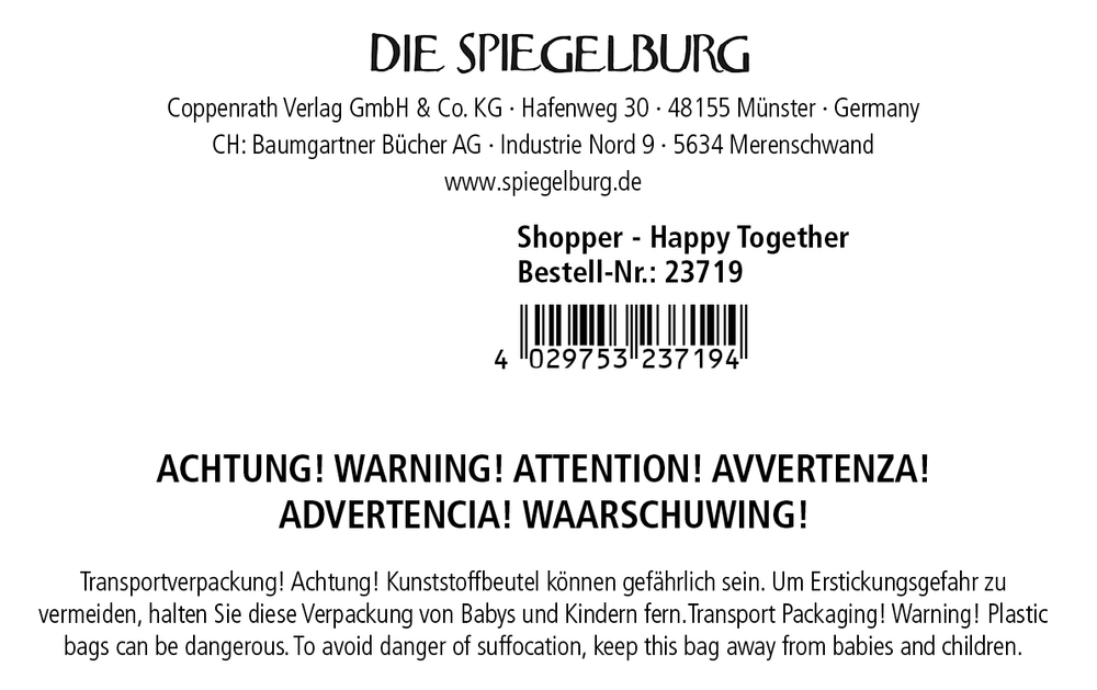 Shopper Uni Anthrazit - Happy Together