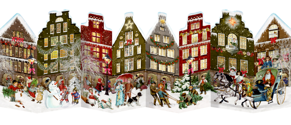 Nostalgisches Häuserleporello, Adventskalender (Behr)