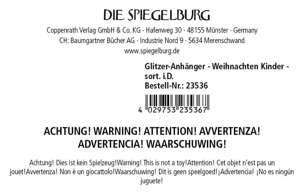 Glitzer-Anhänger - Fröhliche Weihnachten