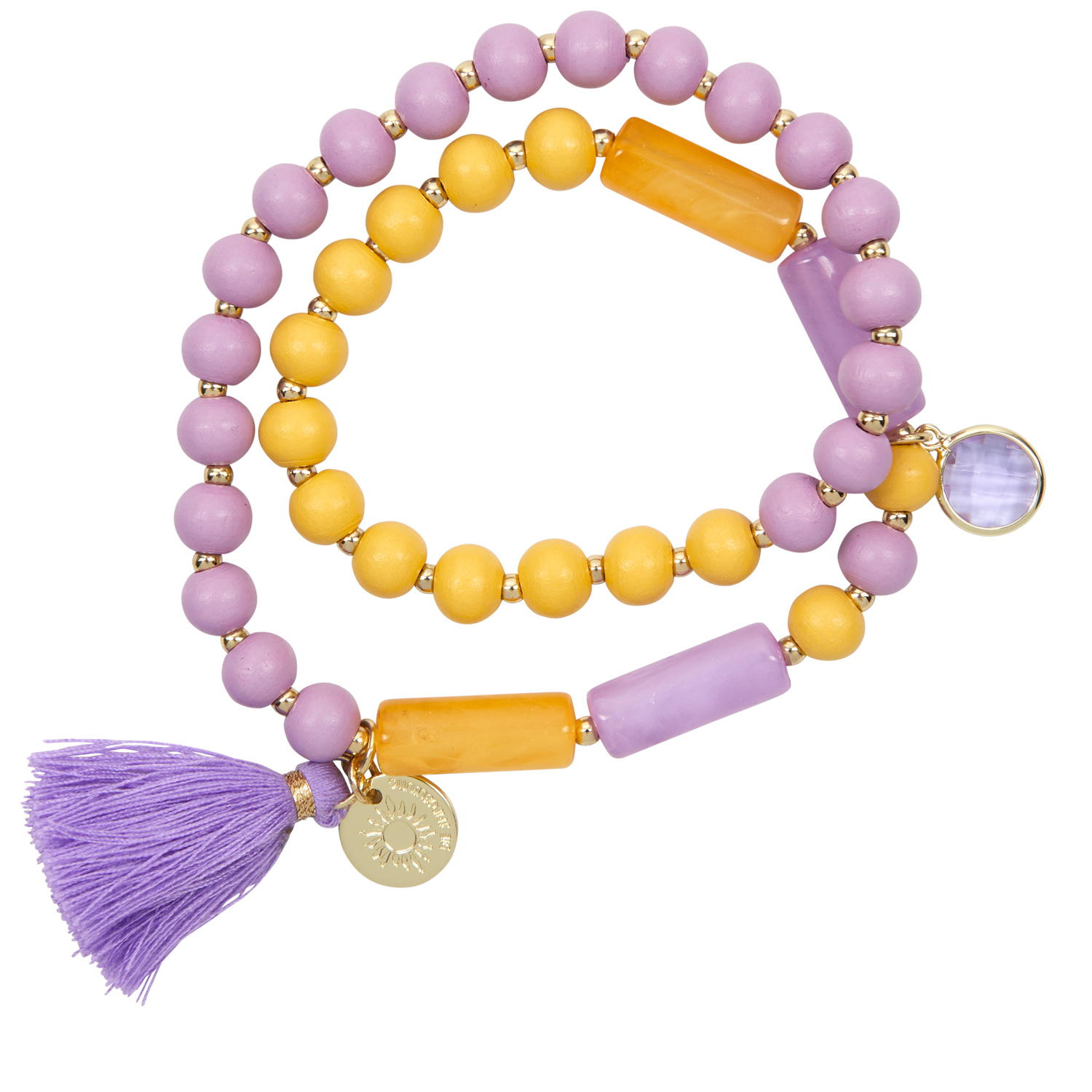 lila/gelb, Armband - I love Summer