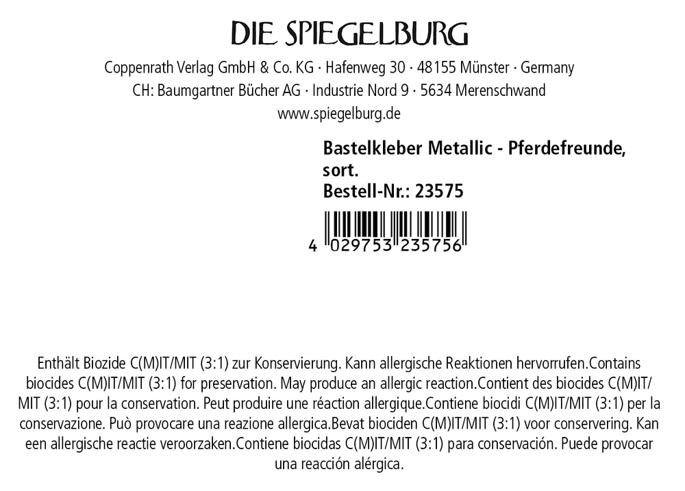 Bastelkleber Metallic - Pferdefreunde