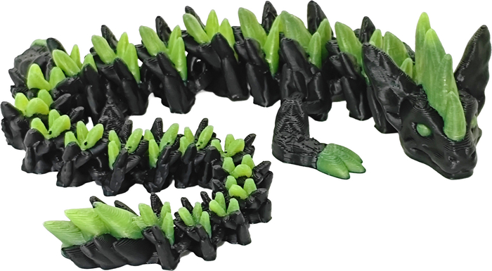 grün/schwarz, Kristall-Drache - Kristalltier (nachtleuchtend)