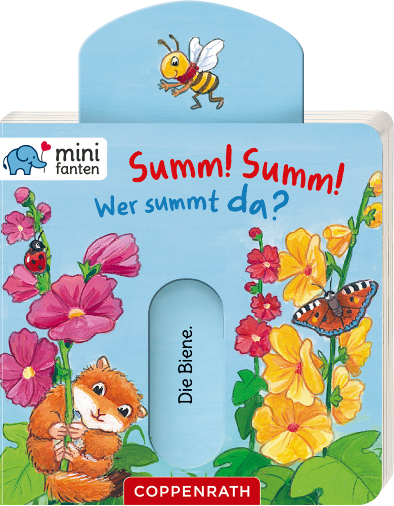 Illustrierter Einband mit Blumen, Biene, Schmetterling, Hamster und dem Titel: Summ! Summ! Wer summt da?