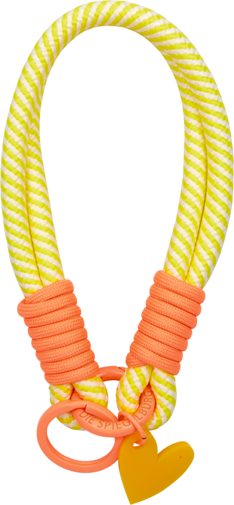 gelb/orange, Schlüsselanhänger Doppelkordel - Happy together