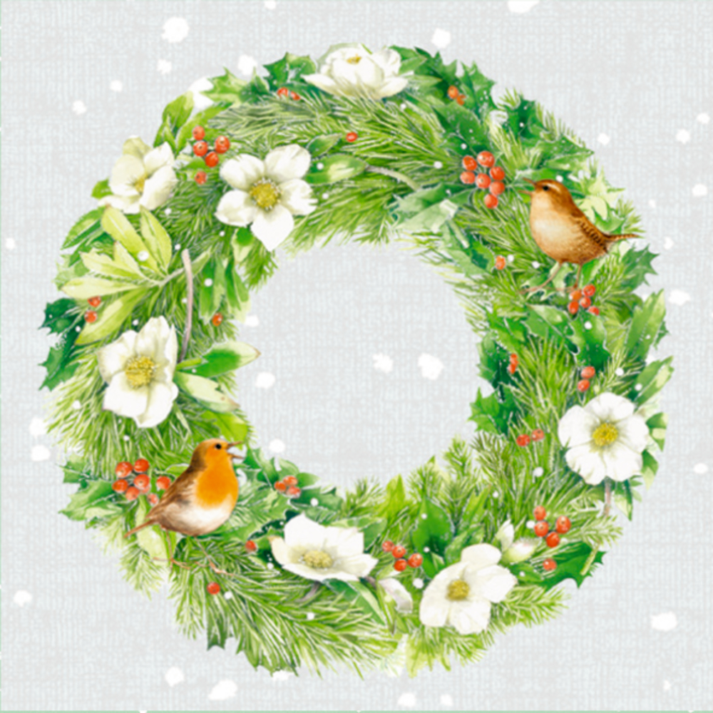Wintermorgen mit Rotkehlchen, Wand-Adventskalender (Bastin)